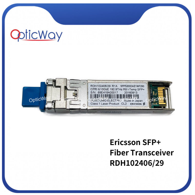 エリックソン RDH102406/29 R1A SFP 10G DWDM 192.9THz 40km 1554.13nm CRTUAEZLAA SFP+ ファイバートランシーバー